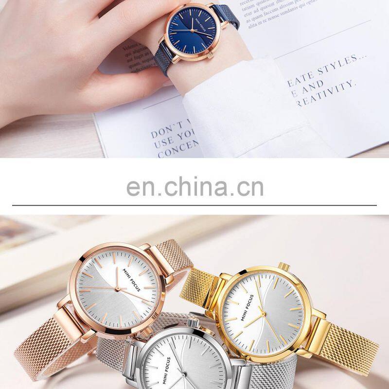 MINI FOCUS 0261L Brand Luxury Women Watches Waterproof Fashion Quartz Ladies Wristwatch Stainless Steel Watch