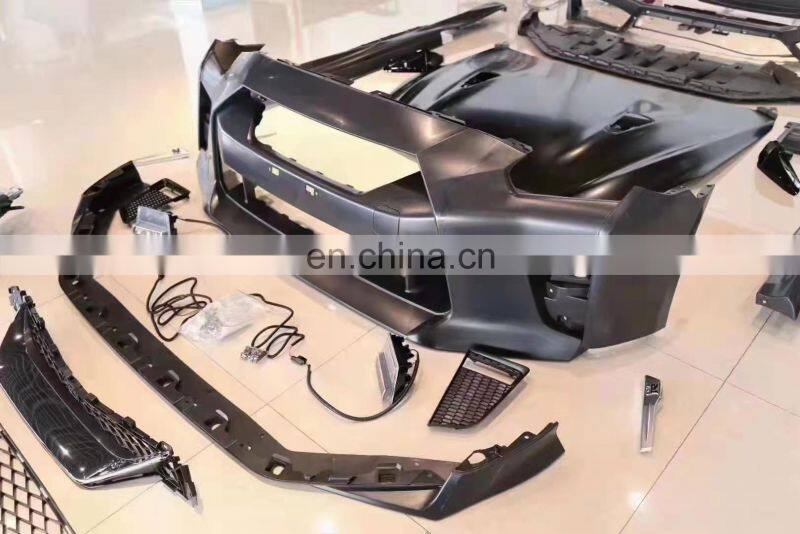 Runde Upgrade To 17+ GT-R PP Material Car Bumper Side Skirts Engine Hood Front Rear Lights Body Kit For Nissan GTR R35 2008+