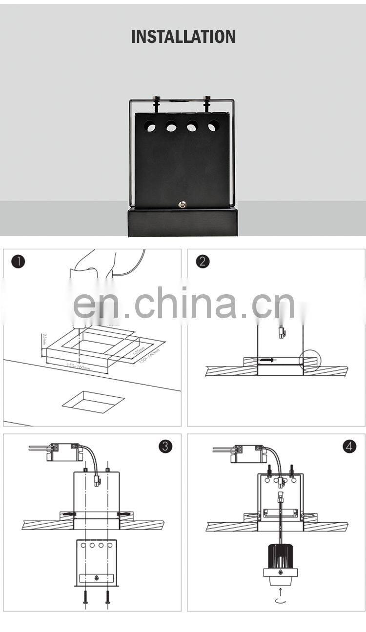 Commercial Recessed Spot Light Mount Aluminum IP20 10W COB Led Grille Light