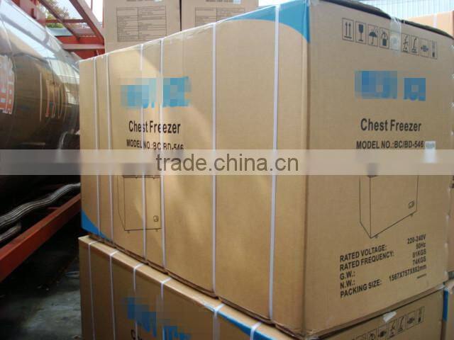 Double door commercial 2 layer ice cream chest freezer