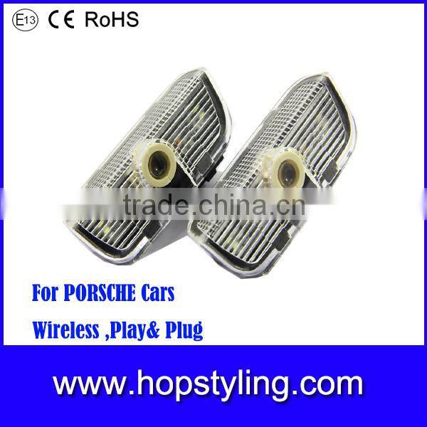car door led projector logo light, LED Lamp projector with car logo, car door welcome ghost shadow light for Porsche