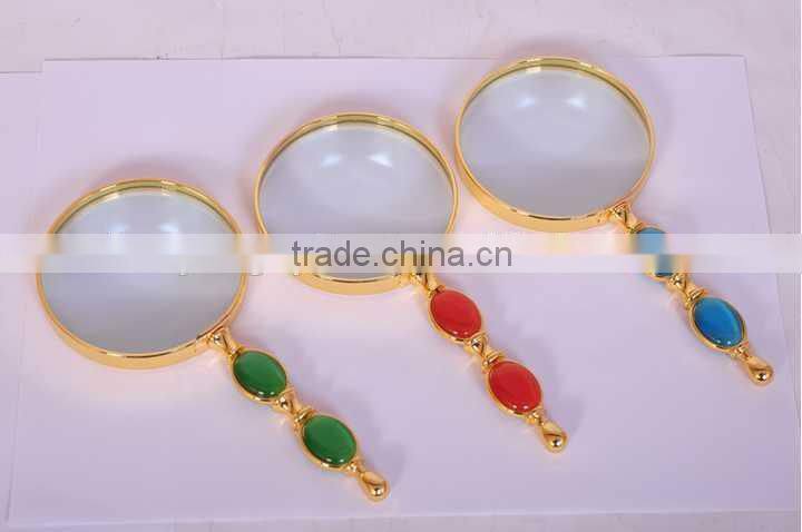 Promotion school stationery Metal rim Mini Magnifying glass wholesale
