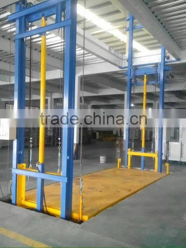 High quality hydraulic stationary guide rail lift platform SJG0.5T-4