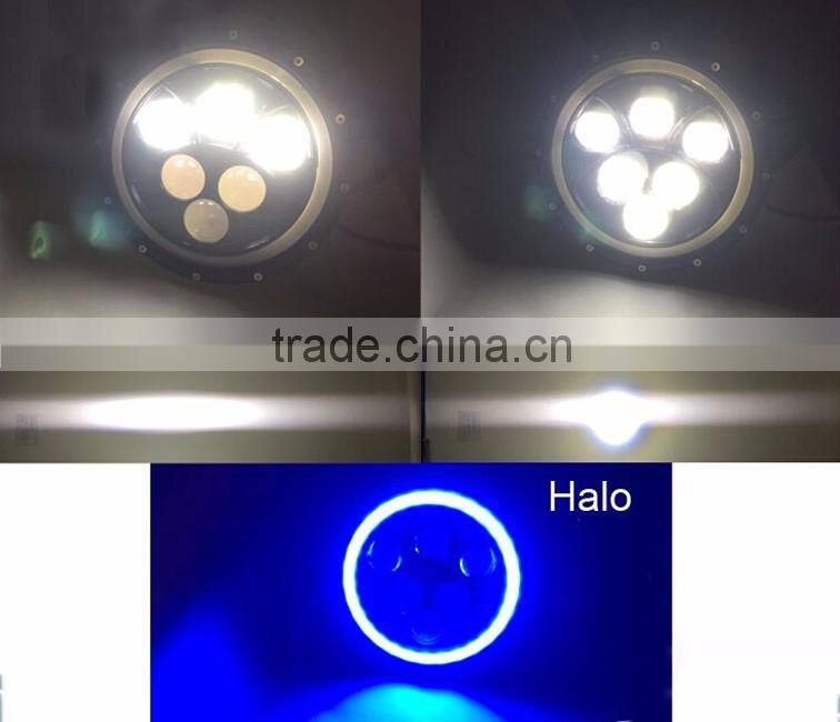 7 inch round halo headlights led LED sealed beam high/low Halo Ring for jeep headlight