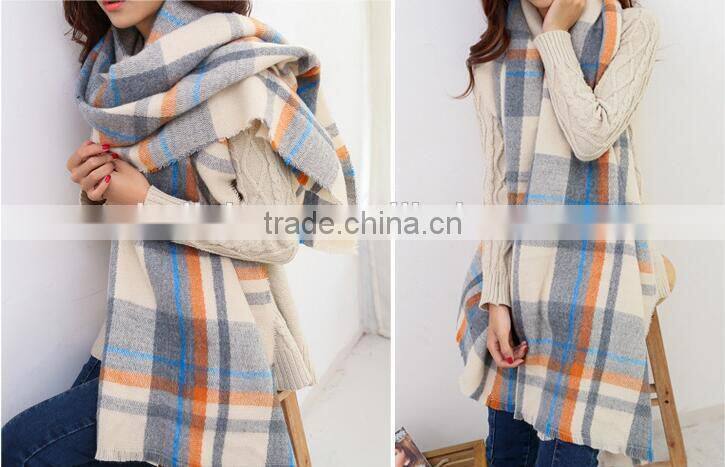 Wholesale Woman Plaid Cashmere Pashmina Scarf And Shawl
