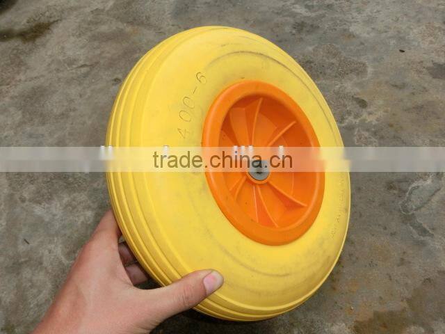 puncture free Pu foam wheel 16" 14" 13"