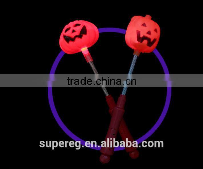 Halloween Pumpkin/Skull LED Light Stick Flash Glow PVC Fluorescence Sticks with Shaking Spring Party Decoration