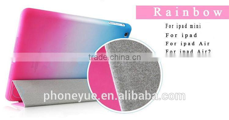 Rainbow Color Gradual Changing Wake Sleep Smart Tablet Case for iPad Mini