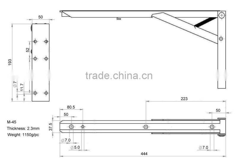 Side Mount Shelves Angle Bracket