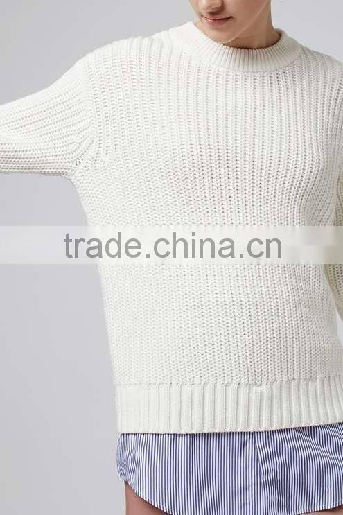 2016 New Latest Design Shirt Hem Rib Knit HSS3008