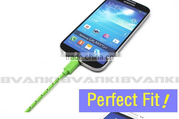 2016 trending hot products Wholesale nylon braided usb charger cable for samsung mobile nylon braided micro usb data cable