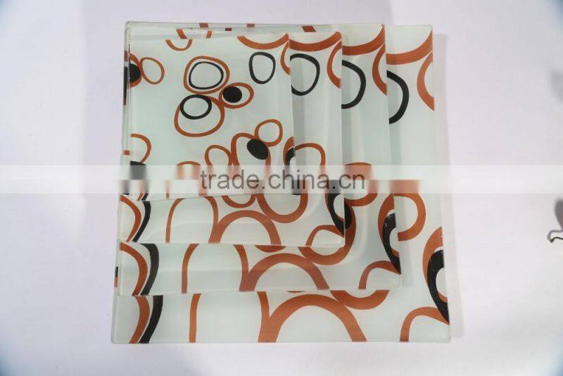 Advertising gift Customized tempered glass vegetables plate