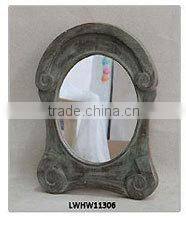 Vintage wood frame cosmetic dressing table mirror