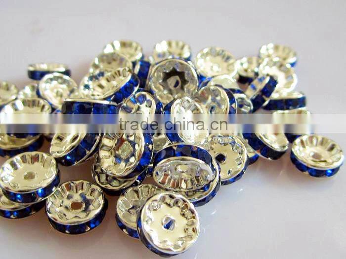 Royal Chain Rhinestone spacer beads! Loose Jewelry Rhinestone Round Spacers beads for Bracelet Necklace Making