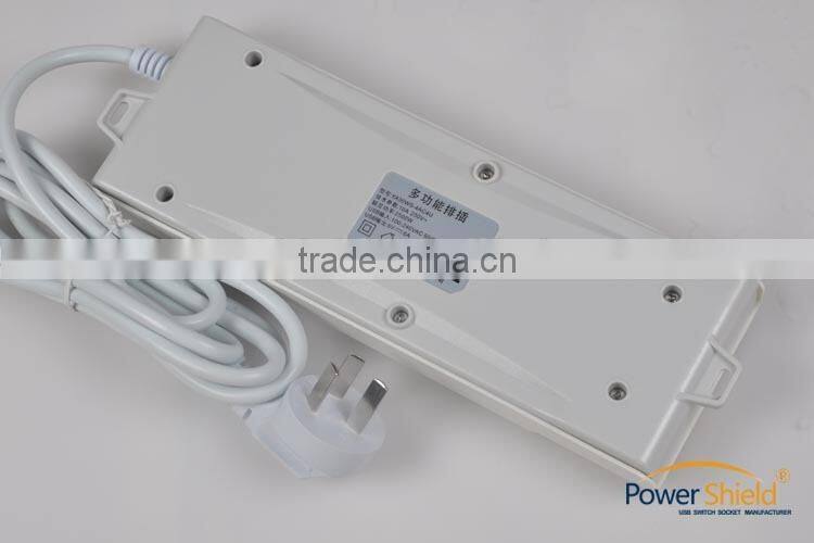 Universal /Middle East/ UAE/ Dubai 4 AC power supply + 4 USB socket Strip with Surge Protector 220V 16A