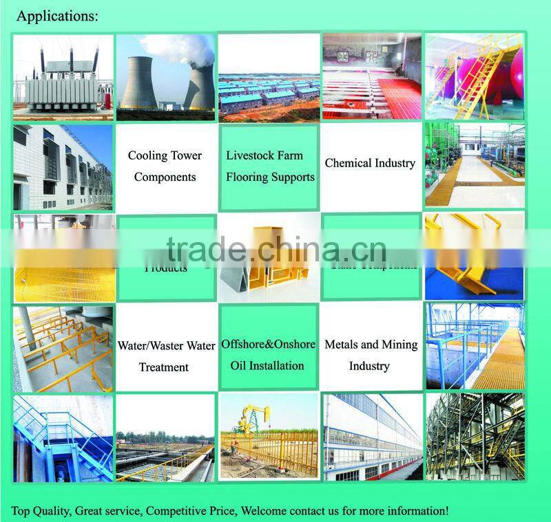 ISO Fiberglass pultruded grating walkway/frp walkway, chemcial resistant, big load bearing