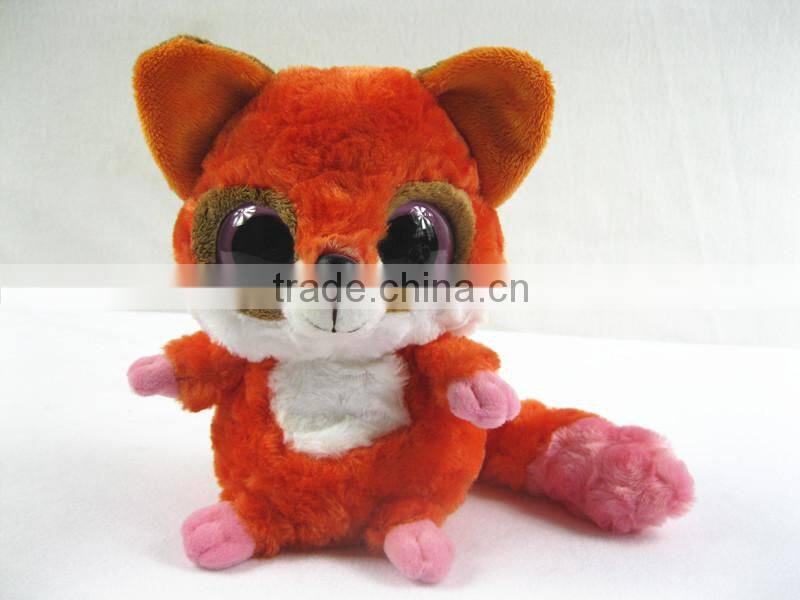 2014Hot Sale Plush Animal Big Eyes Red Fox soft toys