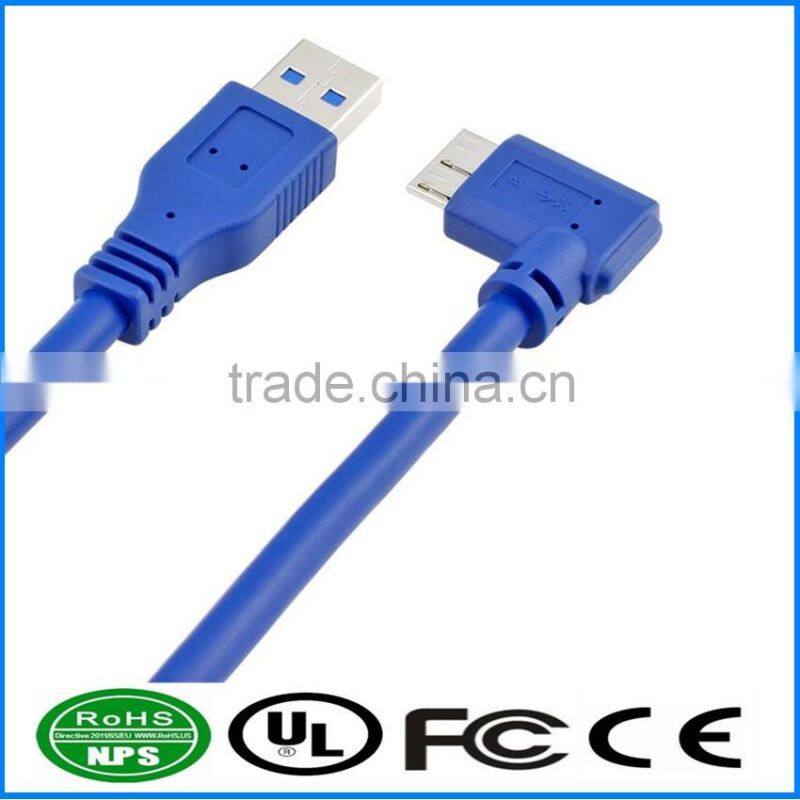 USB3.0 Cable AM To MicroB 90 Degree Data Cable Right Angle Plug Charging Cable