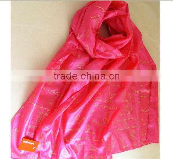 import custom design soft chinese digital print silk scarf
