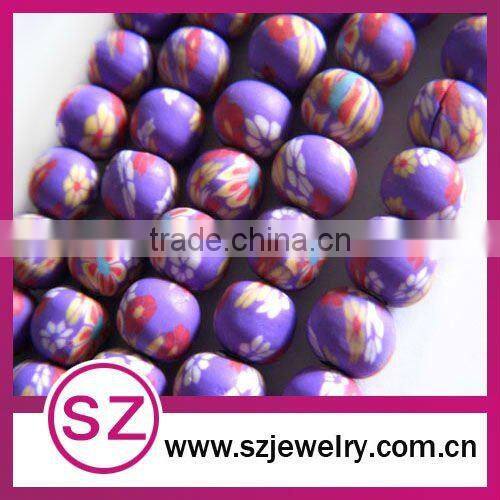 Cheapest & pretty polymer clay flower pattern hoop earring
