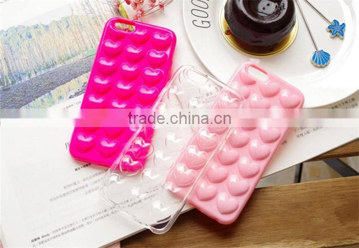 hand strap cute fashion soft tpu cover heart case for iphone 6 6s plus