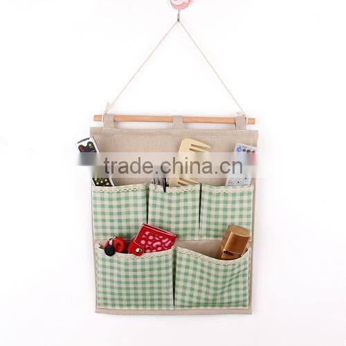 durable wall decorative fabric hanging bag with pocket