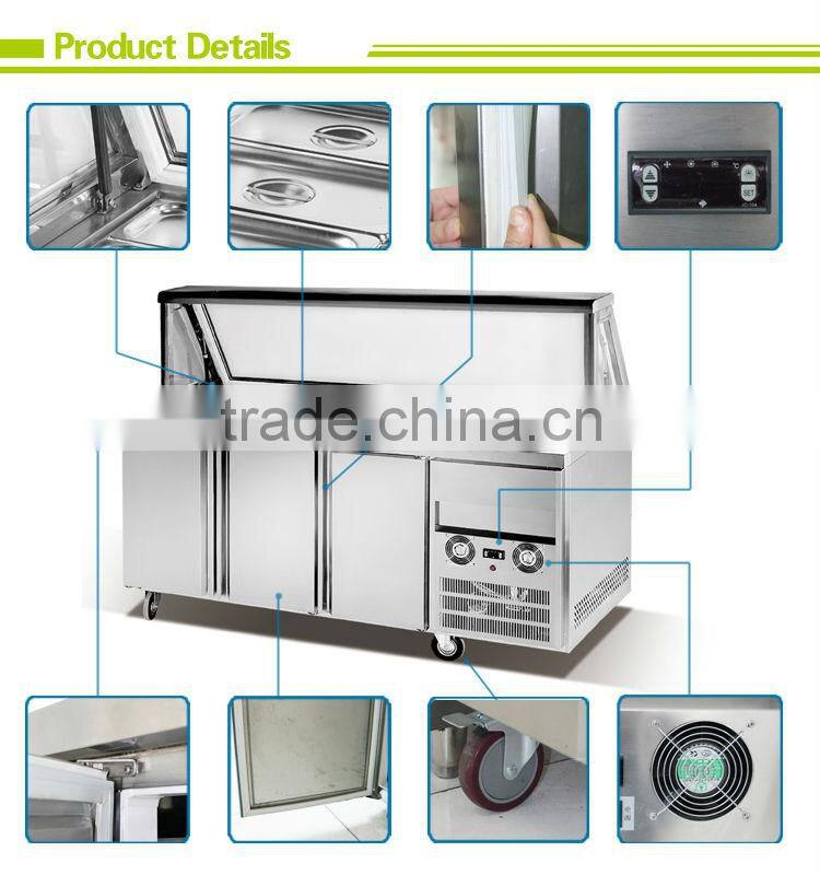 counter refrigerator/working table refrigerator/kitchen refrigeration with flashback