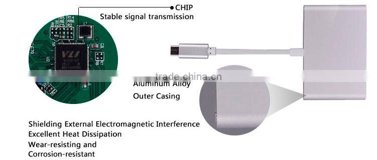 New Design Aluminum Usb 3.1 Charge Type C Hub