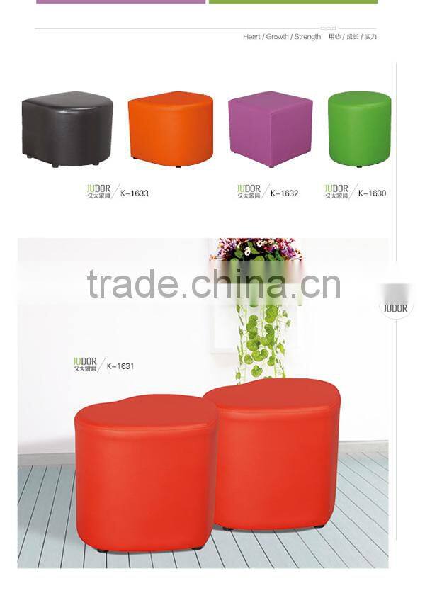 Faux leather round ottoman for home living room under mail order