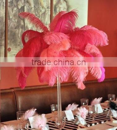 Red ostrich feathers for Wedding decoration