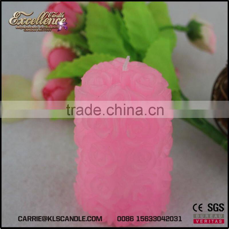 rose pillar shape wedding candle wholesale -carrie-0086 15633042031
