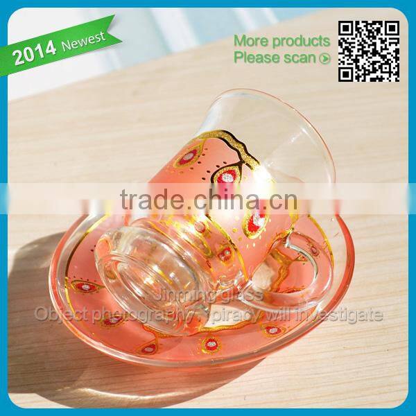 daily tea or drinking water clear glass cup with a tray