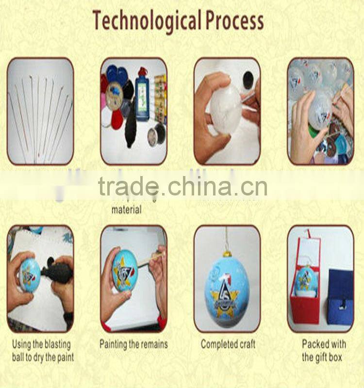 Lovely inside painted glass ornament for Christmas decoration