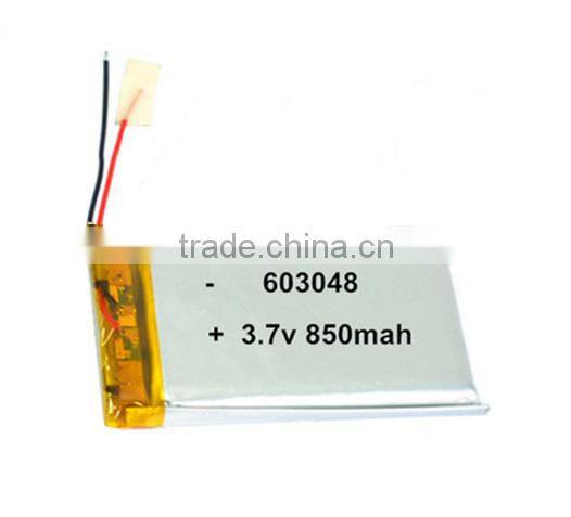 3.7v 2900mah li-polymer battery /603048 Li polymer Rechargeble battery 3.7v 850mah