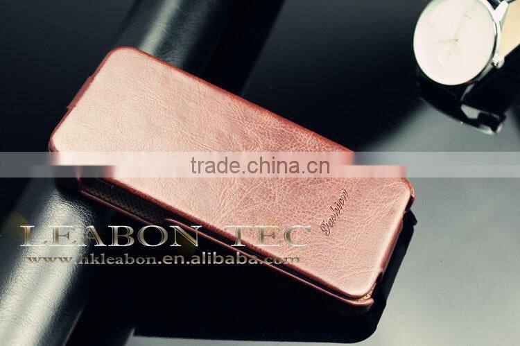 2014 hot selling flip leather case for iphone 5 5s cover, up down leather case, mobile phone case