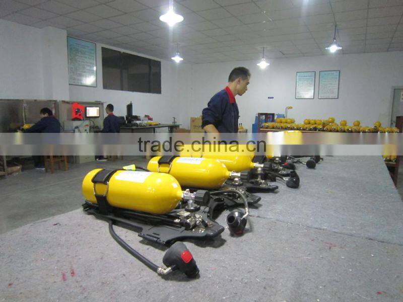 Positive pressure air breathing apparatus with carbon fiber cylinder