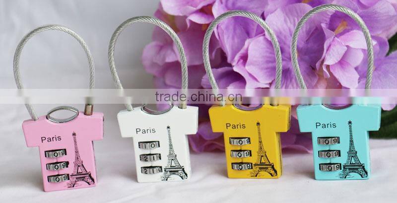 2016 factory direct wholesale price zinc alloy luggage cable combination lock