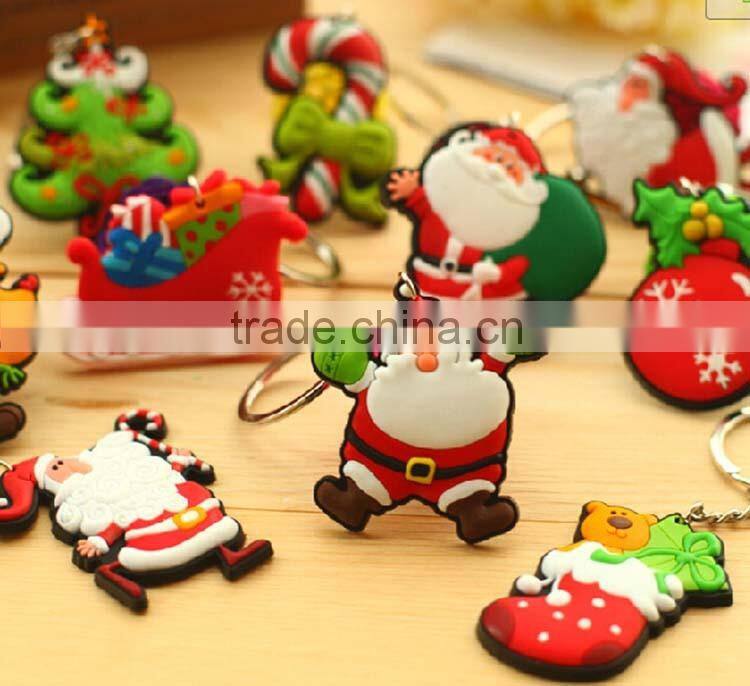Christmas PVC Custom Keychain, Rubber Keychain Wholesale
