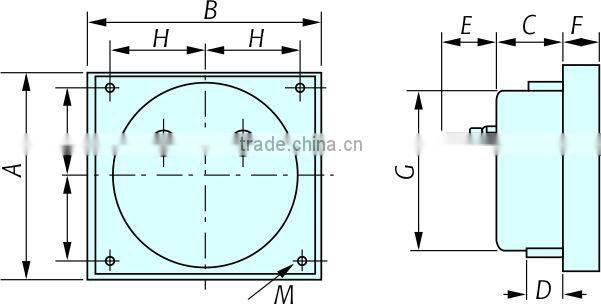 Manufacturer DT-A50 CT Operated AC Ammeter ,Analog Panel Meter 50*50 /