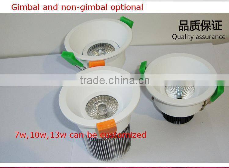 13w led dimmable downlight in factory price with SAA C-tick for shop 12w cob led downlight for kitchen trimless led downlight