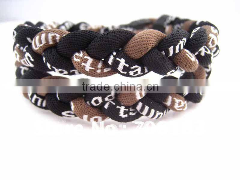 Power Triple Braided Ionic Titanium Balance Sport Baseball Necklace