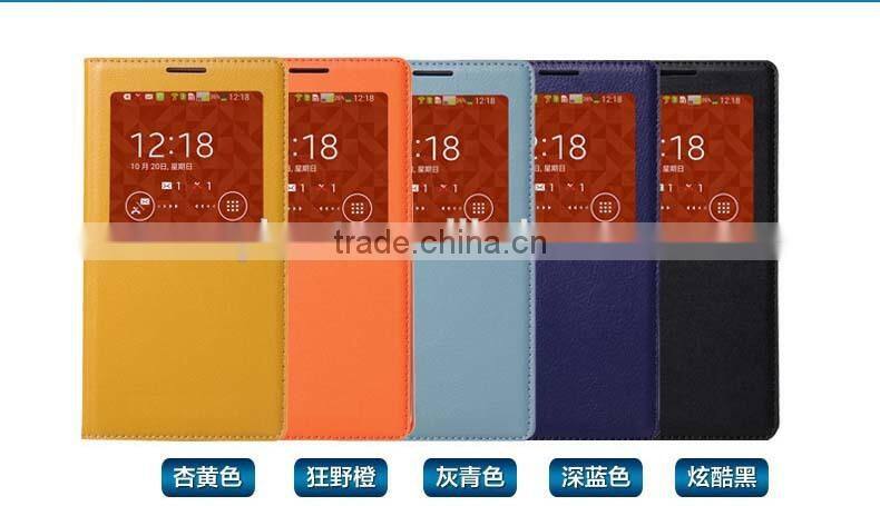 New Arrival Ultra Thin leather flip case for samsung galaxy note 3 with Smart window and sleep function
