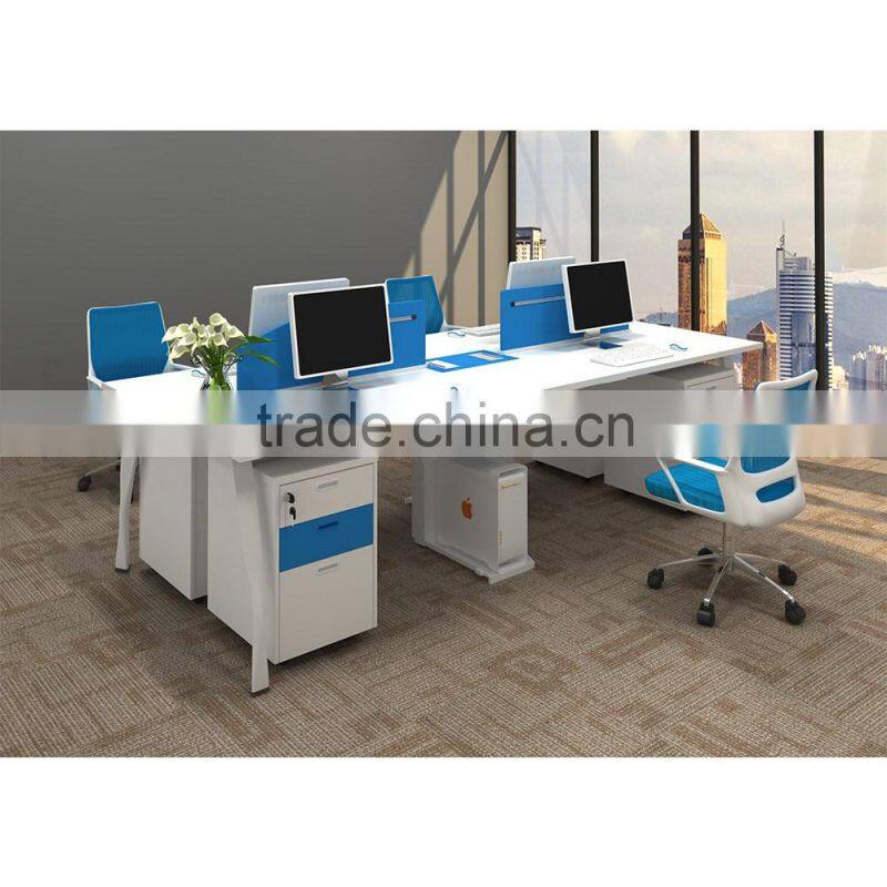 Modern four people Office workstation metal leg