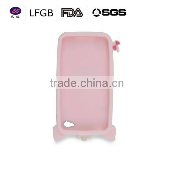 With stock! 2014 new design pig shape customized silicone cellphone case