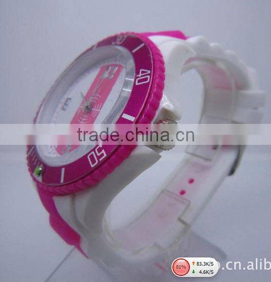 2013 fashion two tone silicon watch