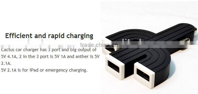 Hiqh quality universal usb car charger with 3 usb ports