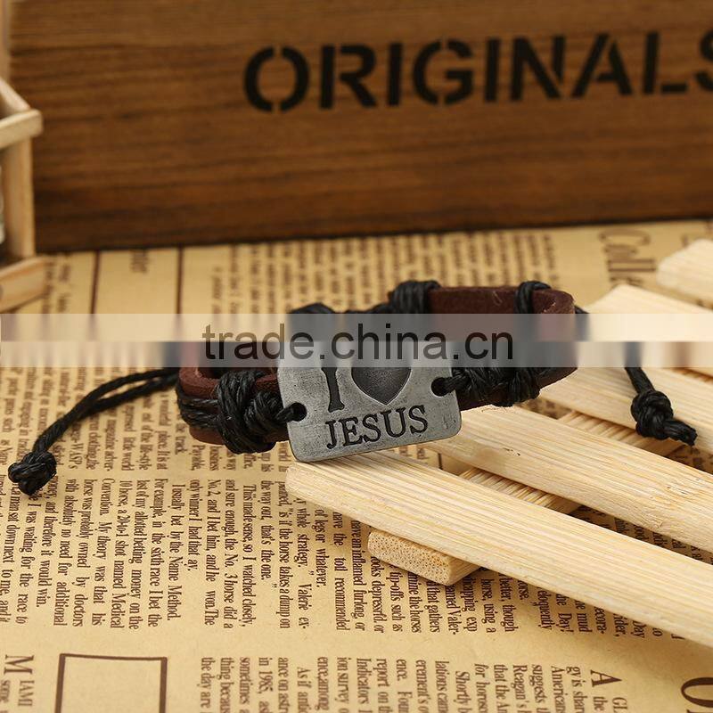 Cheaper Punk style Genuine Leather women Bracelet wholesale bangles jewelry