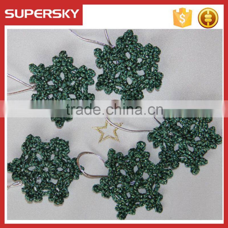 V-744 christmas tree hang snowflake decoration knit christmas tree hang ornament