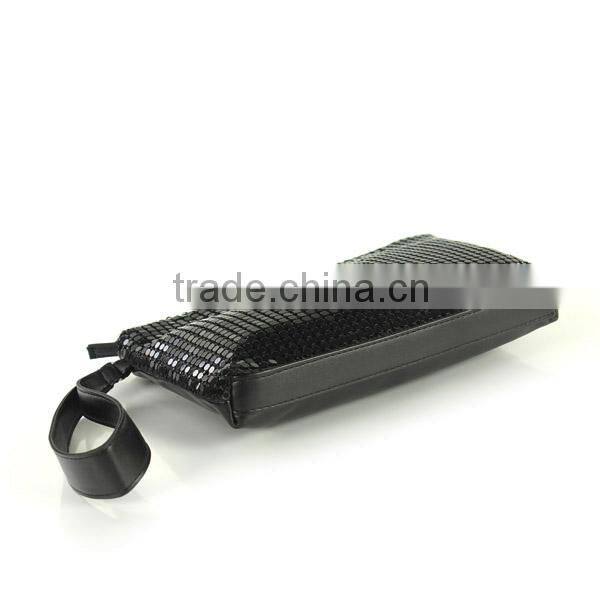 metallic with PU cosmetic zipper bag