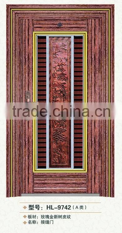 Stainless steel security front door/entry door seam door